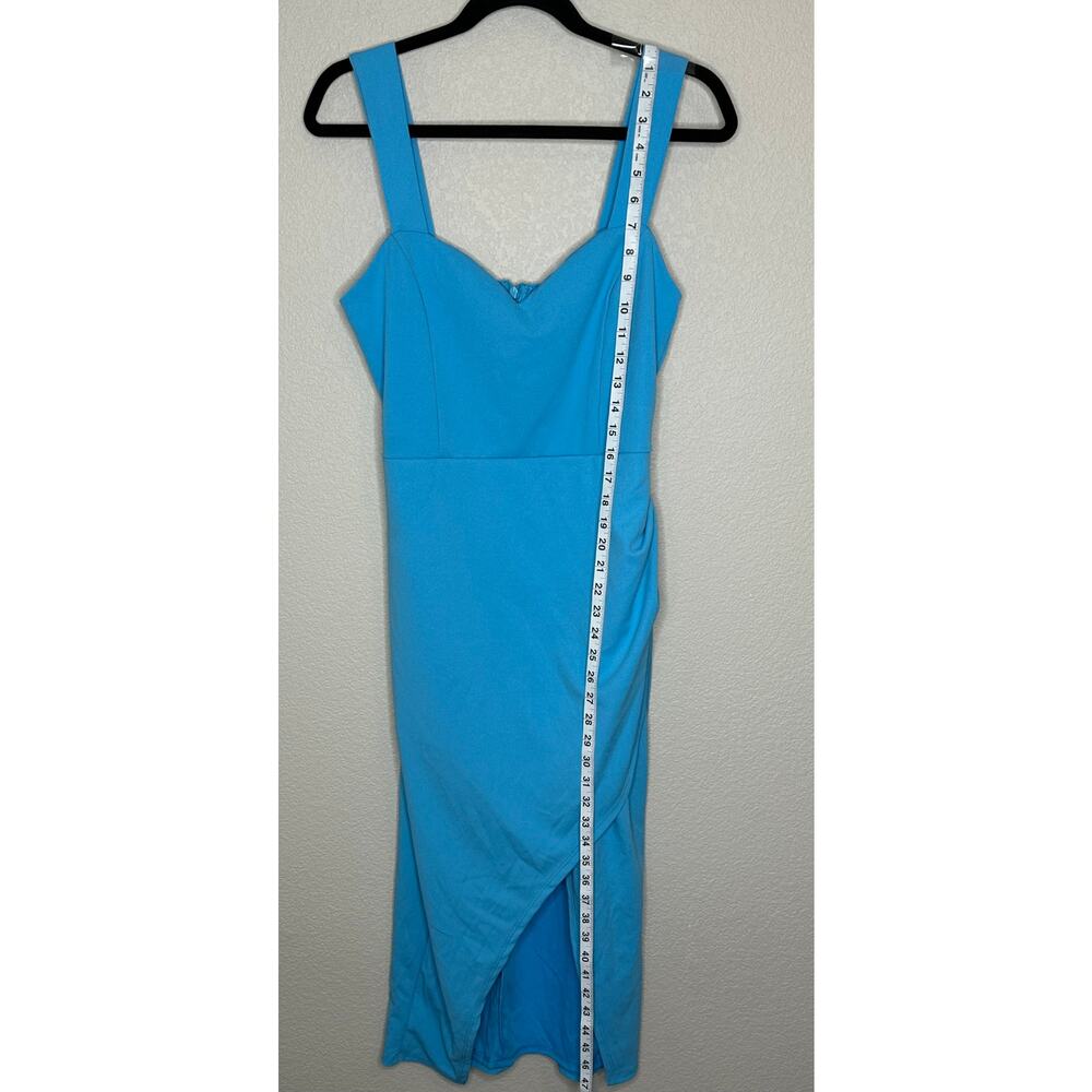 Lulus Always Beautiful Teal Blue Tulip Midi Dress XL NWOT Wedding Guest $69 - Picture 6 of 7